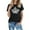 Y531 Black, variant on Angala Womens Top Crew Neck Short Sleeve Graphic Print Blouse Summer Soft Comfy Fashion Versatile Ladies Shirts Size L Black
