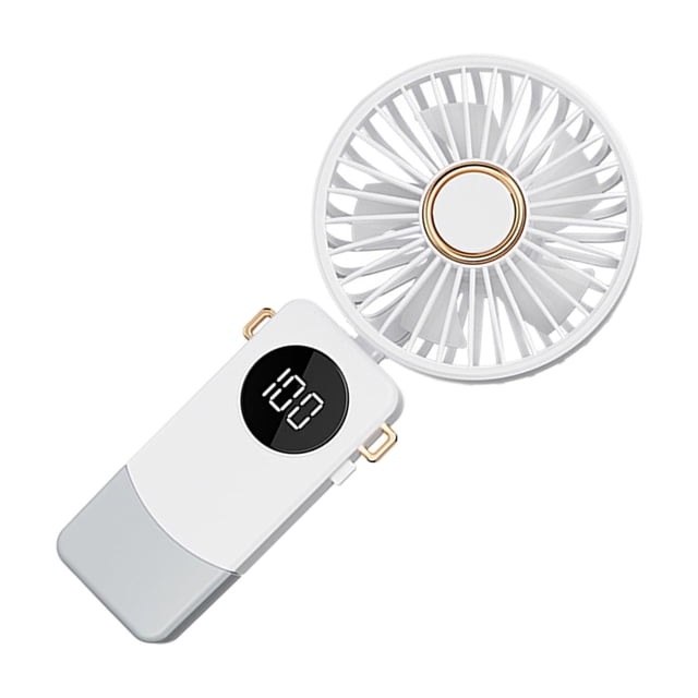 tssuouriy Neck Fan Portable Intelligent Digital Display For Easy Wind Adjustment 3. Long silver 1200M