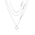 thumbnail image 4 of Dainty Collares de Plata con un diseño único hueco de doble cadena Collares Teen Jewelry, 4 of 6
