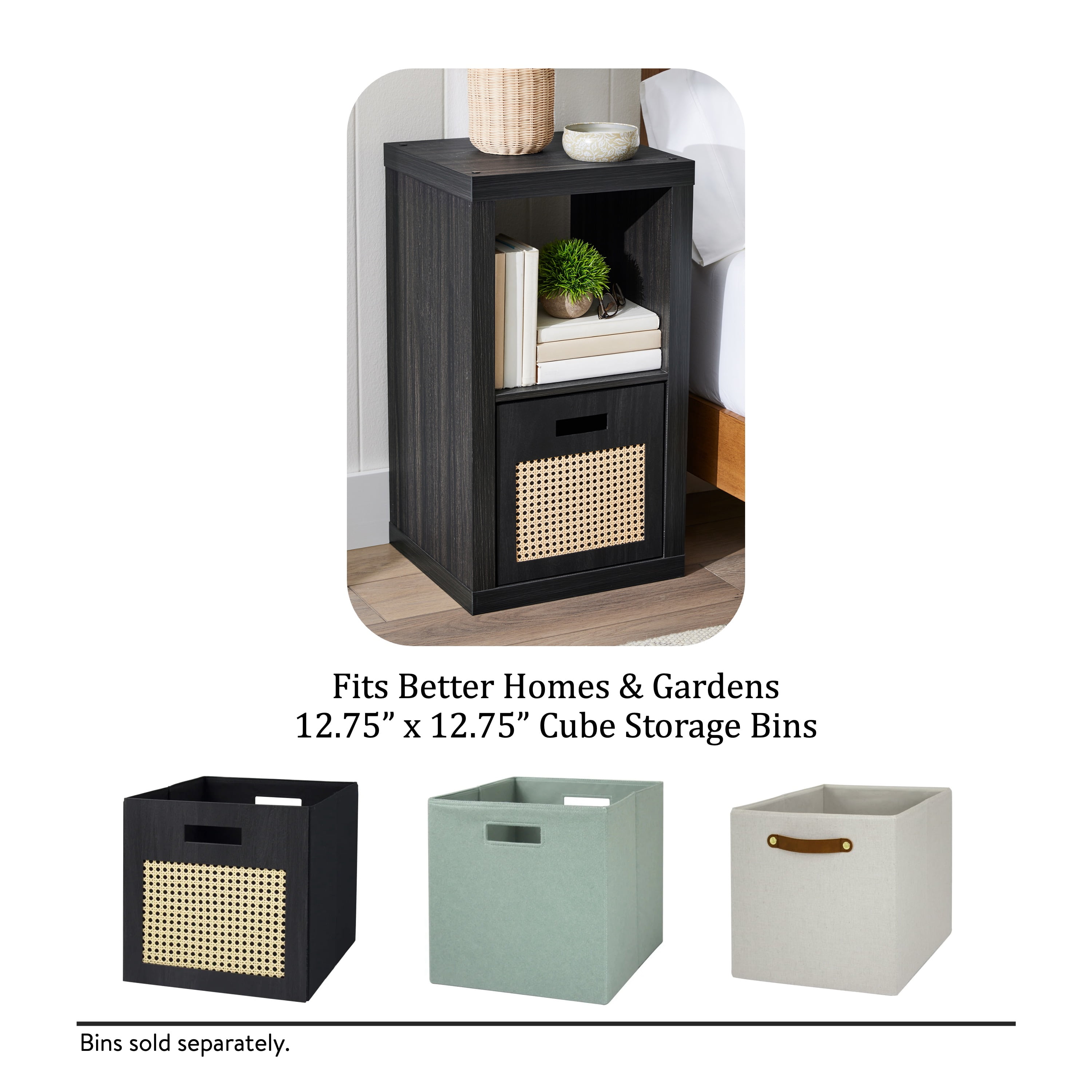 Better Homes & Gardens 2 Cube Storage Organizer, Tobacco Oak