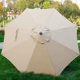 Blissun 9' Outdoor Market Patio Umbrella with Push Button Tilt and Crank, 8 Ribs (Tan) - image 4 of 7