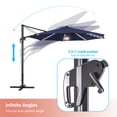thumbnail image 5 of FLAME&SHADE 11FT LED Cantilever Umbrella with Solution-Dyed Fabric, Aluminum Frame, and 360° Rotation, Blue, 5 of 7