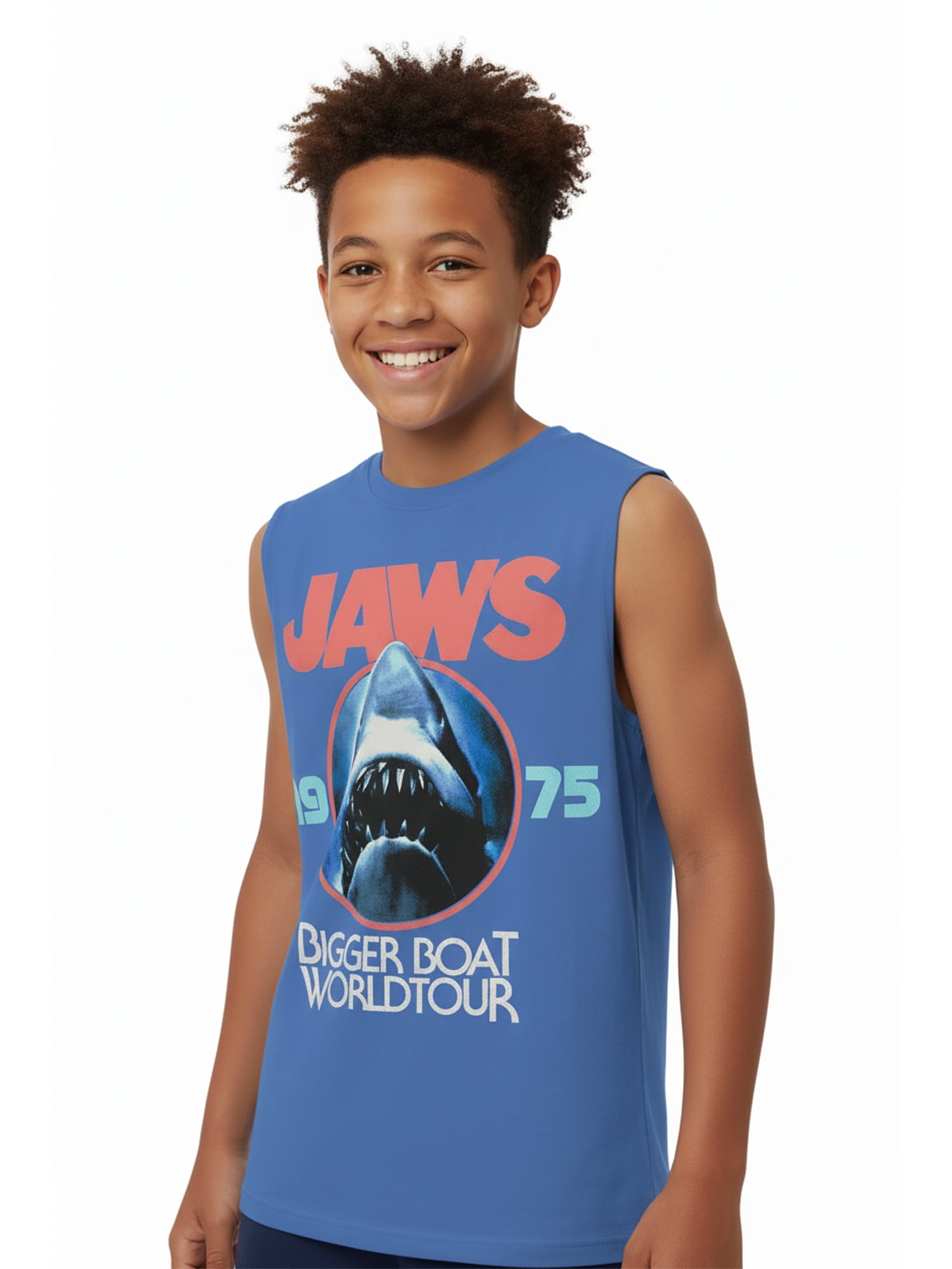 Jaws Boys Graphic Muscle Tank Top, Sizes 4-18