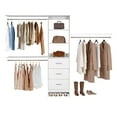 thumbnail image 1 of VEVOR Système de Placard avec 3 Tiroirs, Organisateurs de Placard en Bois à Hauteur Réglable, Organisation de Garde-Robe Moderne avec 3 Tringles à Cintres Rétractables, Rangement de Vêtements Autoportant, Blanc, 1 of 9
