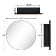thumbnail image 2 of TEHOME Oil Rubbed Bronze Round Medicine Cabinet, 24 inches Diameter, Surface Mount, 2 of 8