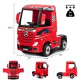 thumbnail image 2 of Costway 12V Mercedes Benz Actros Electric Kids Ride on Truck w/Remote Control&MP3 Red, 2 of 9