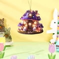 thumbnail image 4 of Beautynvta Easter Decoration, Exquisite 2D Acrylic Mushroom House Hanging Ornaments, Cute Bunny Decor, Personalized Easter Pendant for Tree, Car, Backpack Decor, 4 of 7
