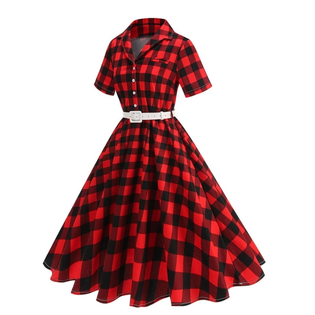 Ovzne Robes Grande Taille pour Femmes Rondes Robe Mode Décontractée Aguichant à Pois avec Col Lacé Robe Bouffante Grande Robe de Printemps Manches Courtes Liquidation
