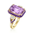 thumbnail image 3 of Ross-Simons 7.25 Carat Amethyst and .60 ct. t.w. White Topaz Ring in 18kt Gold Over Sterling, Women's, Adult, 3 of 5