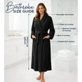 thumbnail image 5 of Dan River Bathrobe for Men and Women One Size Lightweight Cotton Terry Cloth Robe - Black, 5 of 10