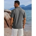 thumbnail image 3 of COOFANDY Mens Short Sleeve Button Down Shirts Summer Family Beach Outfits, 3 of 7