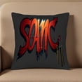 thumbnail image 5 of Set of 2 Throw Pillow Covers 18x18in - Urban Graffiti Style SOIC Design with Dripping Red Text on Dark Background Perfect for Couch Bed or Car Decor, 5 of 8
