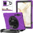 thumbnail image 4 of XYX Case for Samsung Galaxy Tab S7 FE 12.4 inch SM-T730/SM-T733/SM-T736B with 360 Degree Rotating, Hand Strap, Shoulder Strap, Purple, 4 of 7