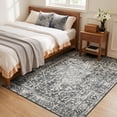 thumbnail image 2 of Wonnitar 4'x6' Area Rug for Living Room, Black Vintage Washable Rug for Bedroom Oriental Medallion Accent Rug for Dinning Room Office Non Ship Low Pile Stain Resistant, 2 of 11
