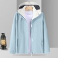 thumbnail image 2 of WRKEKC Windbreaker Jackets for Women Solid Color Hooded Long Sleeve Zip Up Waterproof Windproof Hiking Jacket with Pockets, 2 of 9