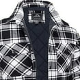 thumbnail image 5 of Brnmxoke Men's Long Sleeve Plaid Button Quilted Lined Flannel Shirt Jacket Big and Tall Mens Winter Warm Coats with Pockets Black,S, 5 of 5