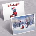 thumbnail image 3 of Hello Winter British Shorthair Football Snowman Welcome Snowy Morning 7x5in Folded Greeting Card Cat Lover Kitten Owner Gifts Single Note Card with Envelope - 01012, 3 of 5