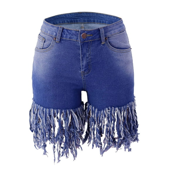 Gubotare Jean Shorts Women Jean Shorts High Waisted Denim Shorts Summer Casual Distressed Ripped Jeans Short Raw Hem Hot Short Jeans (Dark Blue,Size S)