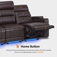 thumbnail image 5 of MCombo 77.6" 3 Seats Power Reclining Sofa, Home Theater Seating with LED Light & Armrest Storage, Faux Leather, Dark Brown, 5 of 9