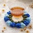 thumbnail image 5 of Handmade Crochet Heat Resistant Cup Mats Tabletop Pads for Hot Drinks Coffee Cups Mugs Bowls Kitchen Dining Room Table Decor , 1Pack Blue, 5 of 6