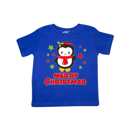 

Inktastic Merry Christmas Penguin waving Gift Toddler Toddler Girl T-Shirt