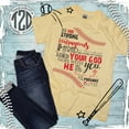 thumbnail image 3 of Tees2urdoor Be Strong and Courageous Baseball T-Shirt, Adult 4X-Large, Yellow, 3 of 4