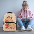 thumbnail image 3 of HUIACONG Cute Capybara School Backpack for Boys Girls Age 6-18 Large Capacity Water Resistant Bookbag for Elementary Middle High School Back to School Daily Use, 3 of 7