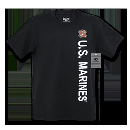 Blk Black T-shirt - Rapid Dominance M20-MAR-BLK-01 Licensed Military T-Shirt, Marines - Black, Small