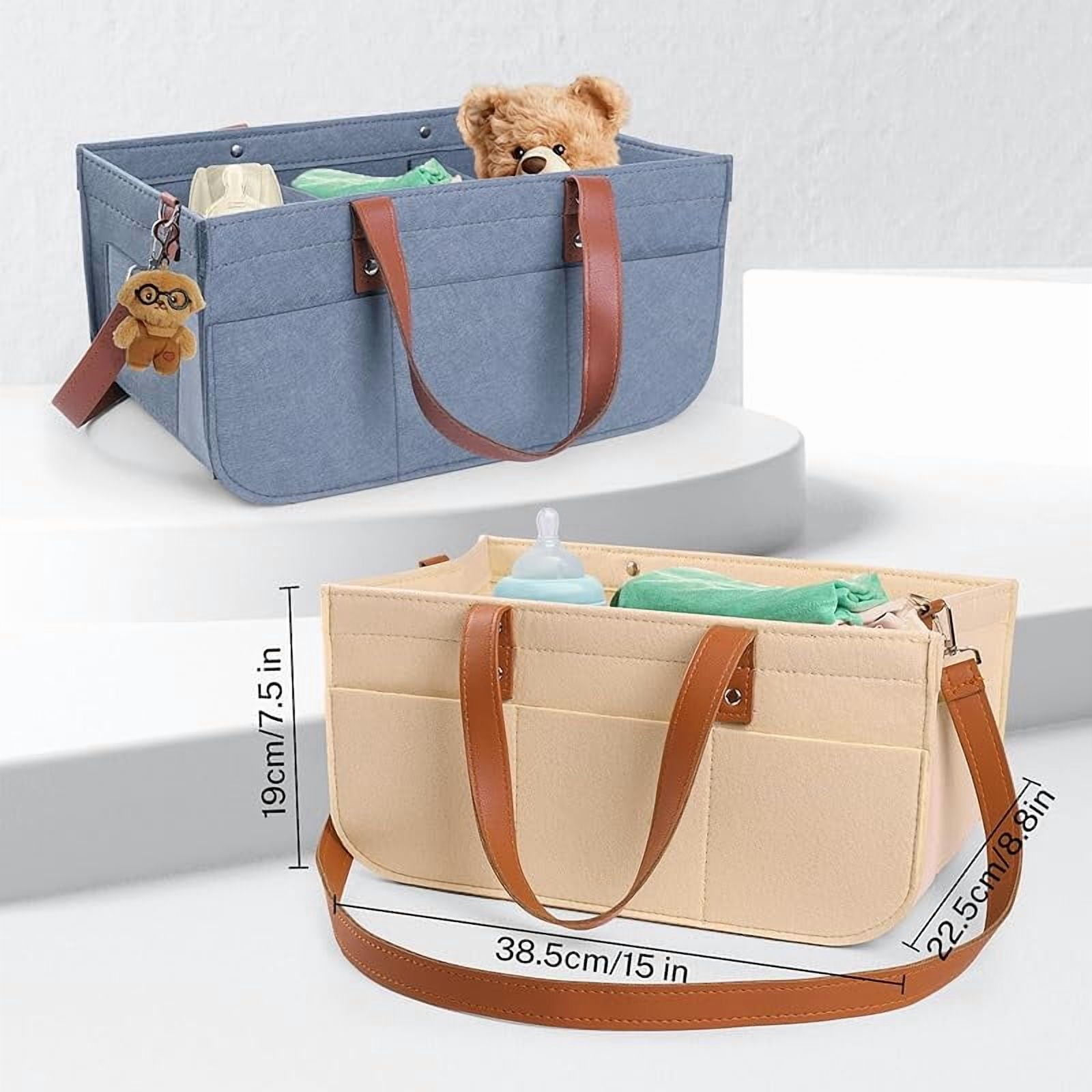 Diaper Caddy Bag,Car Organizer and Storage,Caddy Organizers with Handles and Straps, Baby Bottle Organizer for Nursery,Portable Baby Diaper Caddy