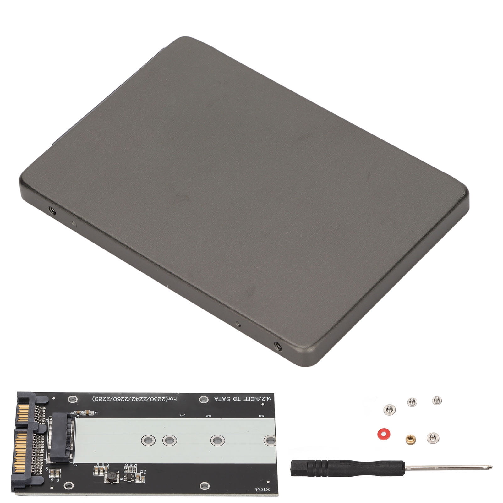 Aluminum Alloy Hard Drive Enclosure,NGFF M.2 to SATA3.0 Hard Disk Transfer Box SSD Enclosure State-of-the-Art Design