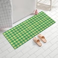 thumbnail image 2 of Green Yellow Checkerboard Checkered Pattern Bathroom Rugs Mat,Non Slip Microfiber Bathroom Rug,Rubber Backing,Soft Bathroom Mats for Bathroom Floor,Tub and Shower,60x24in(150x60cm), 2 of 5