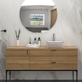 thumbnail image 4 of Modern Bathroom Vanity 16x12 Inch White Ceramic Rectangular Vessel Bathroom Sink,Wooden Bathroom Vanity, 4 of 10