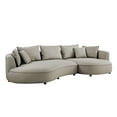 thumbnail image 2 of Modern Curved Couch - Grey -leather 5 With Stable Legs Living Room And, 2 of 6