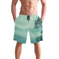 thumbnail image 4 of Dailycode Men's Quick Dry Swim Trunks Beach Shorts Casual Summer Board Shorts with Pockets, Tree on Lakeside, 4 of 8
