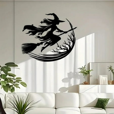 

Jungdeepe Modern Black Metal Pendant Art Home Decoration Living Room Unique Personality Witch Concept Pendant