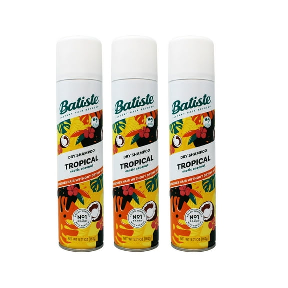 Batiste Instant Refresh Dry Shampoo Tropical Fragrance 5.71 oz Pack of 3
