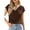 Brown, variant on Blouses for Women Dressy Casual Summer Cowl Neck Short Sleeve Tops Spring Work Office Teacher Shirts
