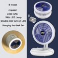 thumbnail image 2 of Ventilador colgante de 4 velocidades 2 en 1, 1200/2400 mAh, ventilador de techo con luz LED para dormitorio, estilo lámpara, 2 of 5