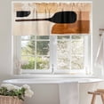 thumbnail image 4 of Beige Black Valances for Windows, 42 x 18in, Brown Abstract Art Graffiti Color Block Modern Rod Pocket Kitchen Valance Curtain Light Filtering Window Treatments for Living Room Bedroom, 1 Panel, 4 of 7