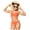 Orange, variant on Xudanell Girls Swimsuit Color-Block High Waist Sporty Sets Girls Two Piece Bathing Suit with Chest Pad Swimwear 7-18T (Dark Green, 14-15 Years)