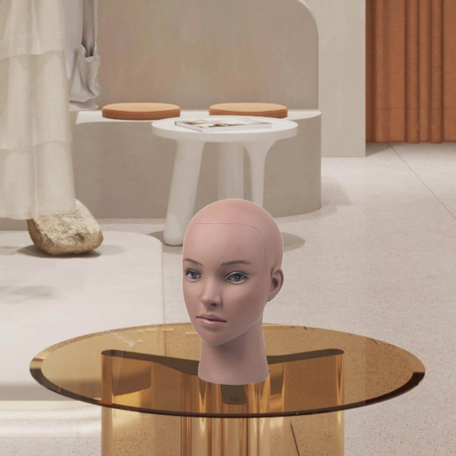 Serenable Mannequin Head,Bald Manikin Doll Head,Cosmetology Training Head for Making Styling Multipurpose Holder for Home Salon