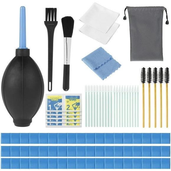FNNMNNR 85pcs Earphones Cleaning Kit Portable Phone Cleaning Tools Set Camera Cleaner Electronic Devices Cleaning Kit with Brushes Clastic Tweezers Swab Wipes Spiral Brush Blower