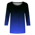 thumbnail image 3 of Birdeem T-Shirt Ample Imprimé pour Femmes, Blouse à Manches 3/4, Col Rond, Hauts Décontractés, 3 of 12