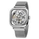 thumbnail image 1 of Reloj cuadrado de hombre mecánico de acero inoxidable esqueleto resistente al agua Eccomum Mirar, 1 of 6
