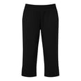 thumbnail image 4 of Antqov Black Capri Pants for Women Elastic High Waisted Stretch Straight Summer Capris with Pockets Casual Soft Cropped Pants S, 4 of 7