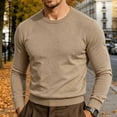 thumbnail image 2 of KyCheLot Mens Shirts Crew Neck Long Sleeve Knit Sweater Warmth Loose Casual Daily Outdoor Layer Pullover, 2 of 3