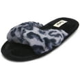 thumbnail image 3 of Floopi Women's Open Toe Memory Foam Criss Cross Soft Velour Slipper, 3 of 6