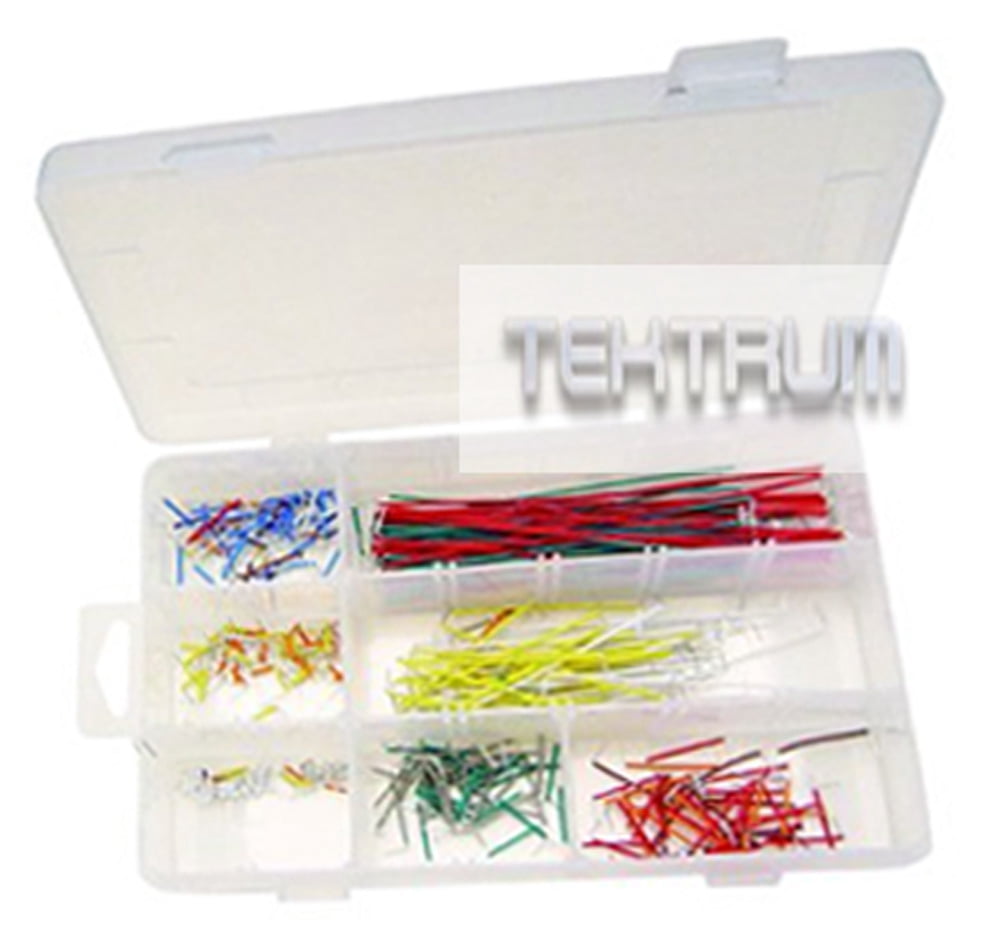 TEKTRUM EXTERNALLY POWERED SOLDERLESS 4660 TIE-POINTS EXPERIMENT PLUG-IN BREADBOARD AND 350 PIECES PRE-FORMED SOLID JUMPER WIRES FOR PROTO-TYPING CIRCUIT/ARDUINO