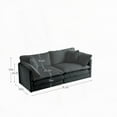 thumbnail image 3 of Modern Gray Chenille 3-Piece Sectional Sofa for Living Room (220×80×75cm), 3 of 14
