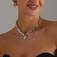 thumbnail image 6 of Osdhezcn Contemporary Asymmetric Heart Earrings Necklace Star Moon Theme for Any Occasion, 6 of 12